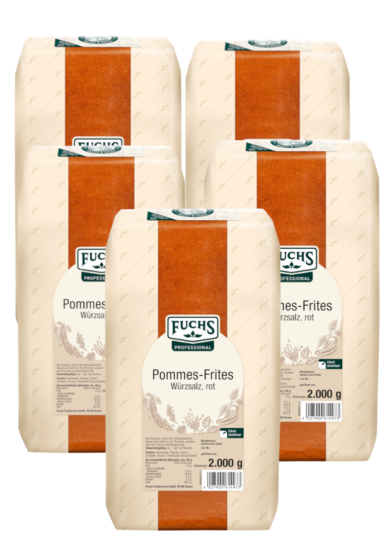 Pommes-Frites Salz rot 5er Pack (5x2kg)