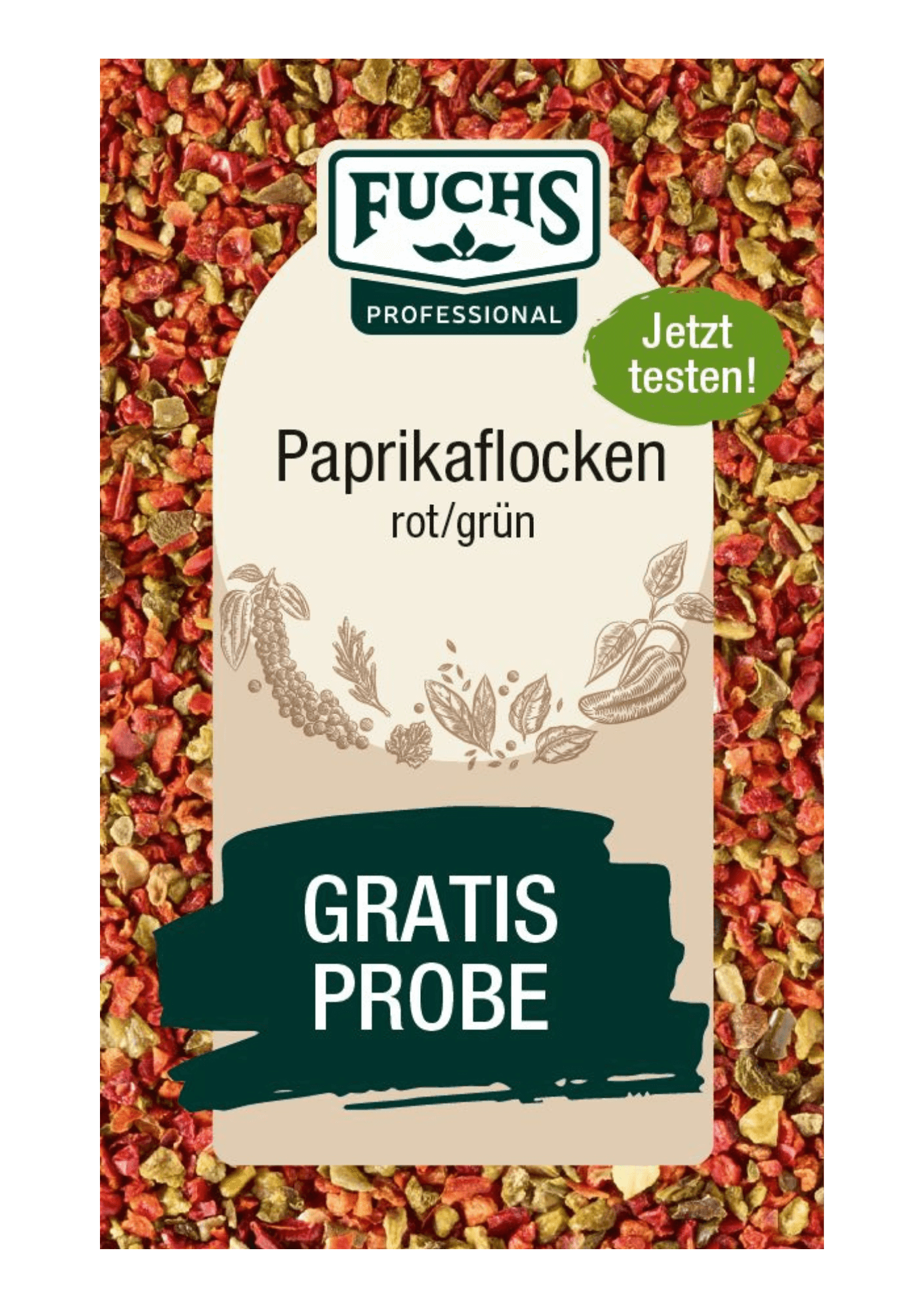 Paprikaflocken rot/grün Probierbeutel